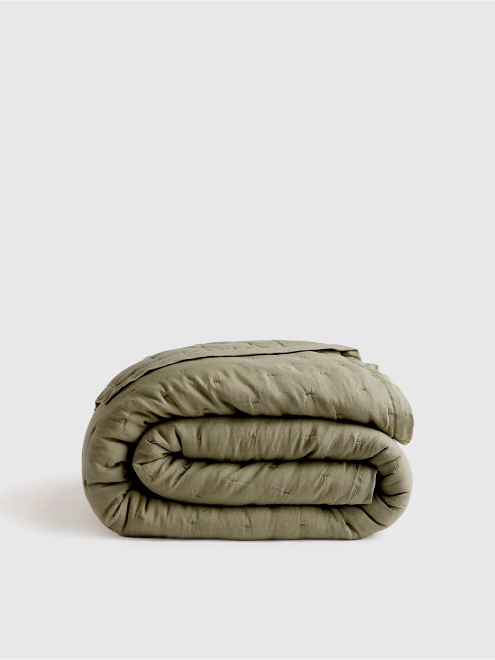 Quince European Linen Dream Quilt -King/Cali King - Color: Willowleaf